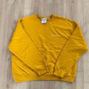 Champion Men's Mustard Yellow Crewneck Sweatshirt